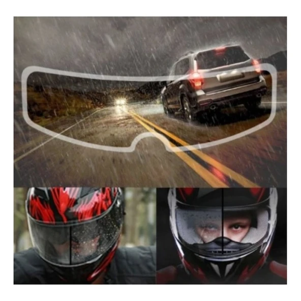 Kask Vizörü İçin Yağmur ve Buğu Engelleyici Film ürün görseli 1