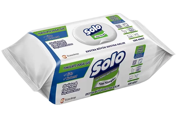 Solo Yüzey Temizleme Mendili Ultra Güç Okaliptus Çam 100lü ürün görseli 1