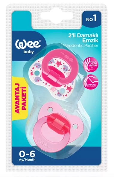 Wee Baby Yalancı Emzik Damaklı No:1 2’li (437) Çok Renkli