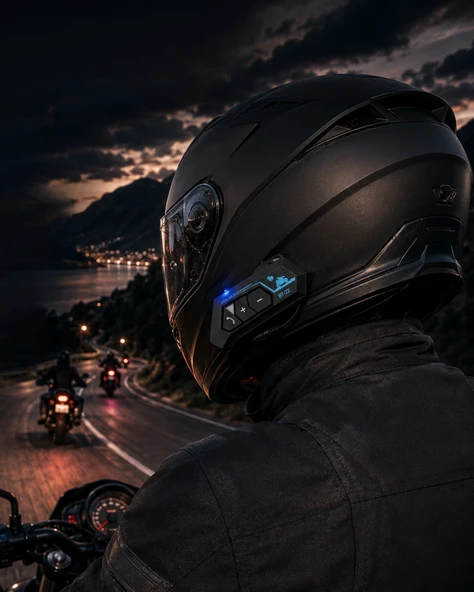 Şarjlı Bluetooth Kask Kulaklığı Navigasyon ve Müzik Destekli ürün görseli 1