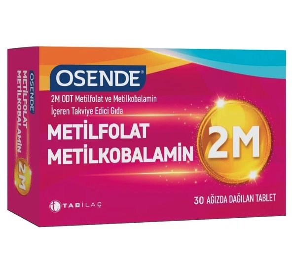 Osende 2M ODT Metilfolat & Metilkobalamin 30 Ağızda Dağılan Tablet ürün görseli 1