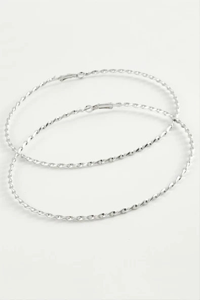 Burgulu Metal Halka Küpe 8-9-10 cm ürün görseli 1