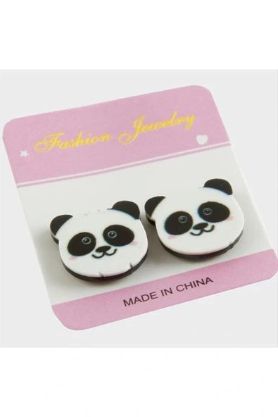 Panda Mıknatıslı Plastik Çocuk Küpesi - Resim 2