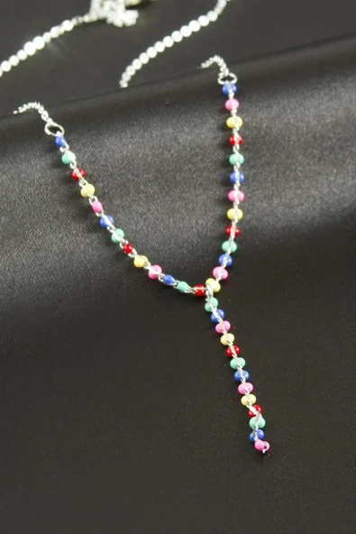Mineli Boncuklu Y Kolye ürün görseli 1