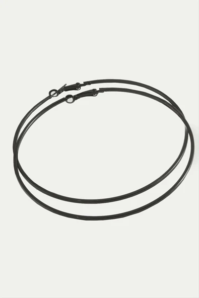 Ezme Çizgili Metal Halka Küpe 8-9-10 cm ürün görseli 1