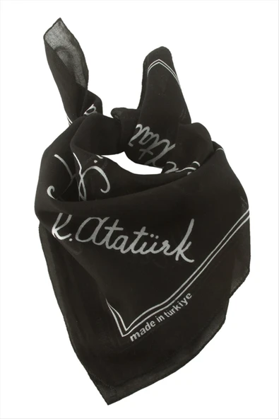 Atatürk İmzalı Desenli Bandana 50*50 ürün görseli 1