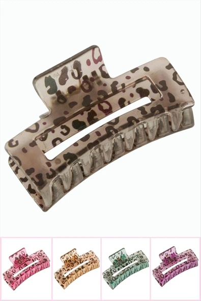 Leopar Desenli Dikdörtgen Mandal Toka 8 cm ürün görseli 1