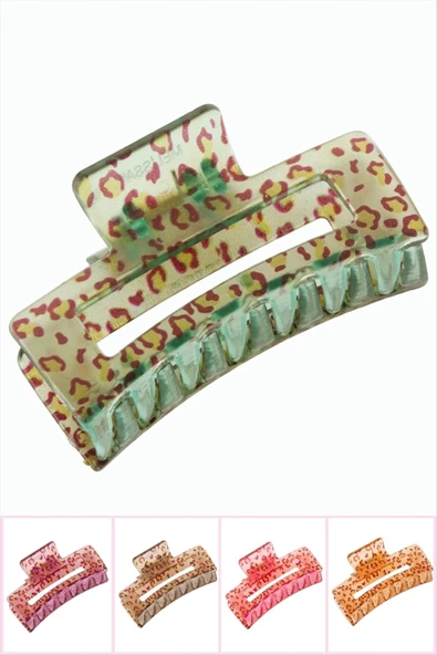 Leopar Desenli Dikdörtgen Mandal Toka 8 cm ürün görseli 1