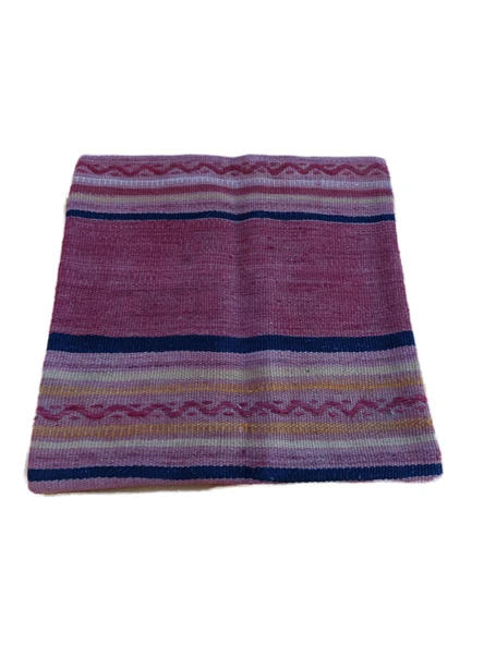 El Dokuma Yün Kilimden Üretilmiş Kırlent Yastık Kılıfı (40x40 cm) ürün görseli 1