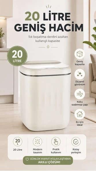 Sensörlü Çöp Kovası 20 Litre ürün görseli 1