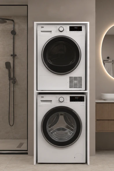 Atik No.1 Çamaşır ve Kurutma Makinesi Dolabı 2 Katlı Banyo Düzenleyici Çok Amaçlı Makine Dolabı ürün görseli 1