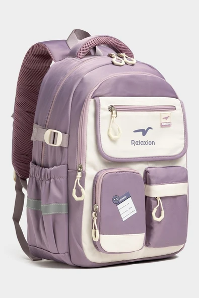 Relaxion Unisex Okul Sırt Gezi Kamp Günlük Öğrenci Sırt Okul Çantası 2469 LİLA ürün görseli 1