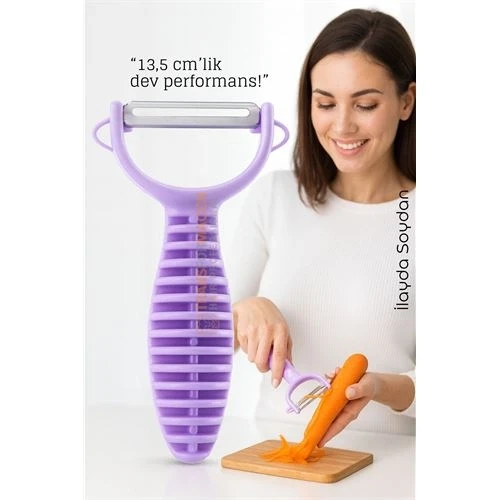 13,5 cm Ergonomik Sebze Soyacağı – Renkli Tasarım, Paslanmaz Bıçaklı, Konforlu Kullanım 722341 ürün görseli 1
