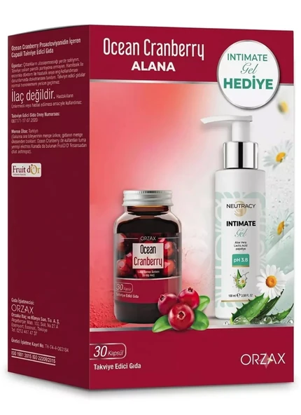 Orzax Ocean Cranberry 30 Kapsül + Intımate Gel Hediye ürün görseli 1