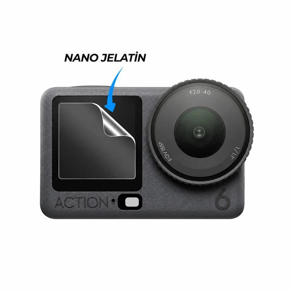 DJI Osmo Action 6 Uyumlu Ekran Koruyucu Nano Jelatin Çizilmeye Dayanıklı HD Film ürün görseli 1