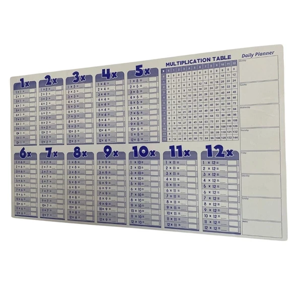 Statik Akıllı Kağıt Ingilizce Çarpım Tablosu 100x56 Cm - Resim 3