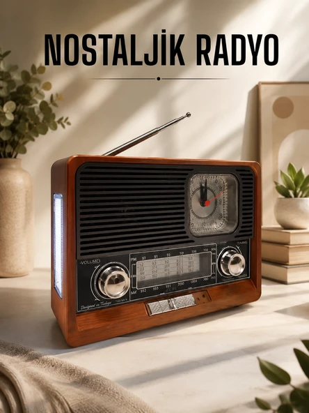 Nostaljik Radyo USB,AUX Ve SD Kart Girişli Bluetooth Bağlantılı ürün görseli 1