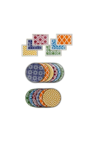 Porland Morocco 18 Parça 6 Kişilik Ikram Ve Kahvaltı Takımı 04a P021276 ürün görseli 1