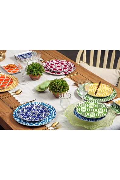 Porland Morocco 18 Parça 6 Kişilik Ikram Ve Kahvaltı Takımı 04a P021276 ürün görseli 1