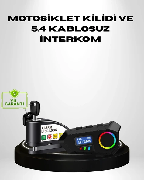 Nevamel® Motosiklet ve Günlük Kullanım İçin Bluetooth Hoparlör ve Disk Kilidi Seti ürün görseli 1