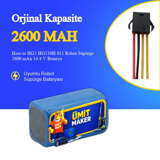 Hoover HG5 HG530H 011 Robot Süpürge 2600 mAh 14.4V Batarya ürün görseli 1