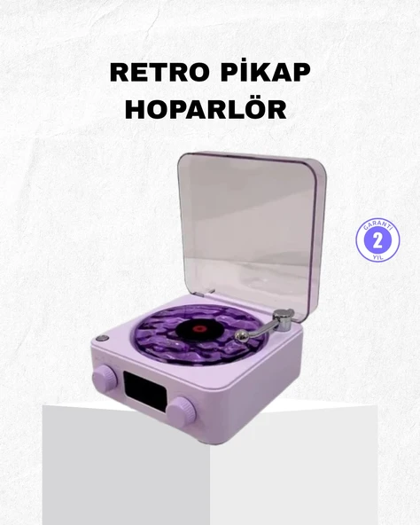 Nevamel® Retro Pikap Hoparlör Bluetooth AUX USB Type-C Projektörlü 360° Sesli Taşınabilir ürün görseli 1