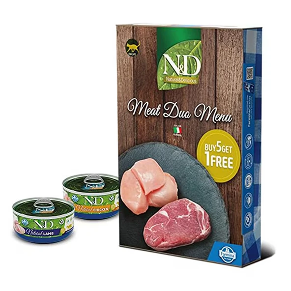 N&D Tavuklu ve Kuzulu Yetişkin Kedi Konserve 6x70 Gr ürün görseli 1