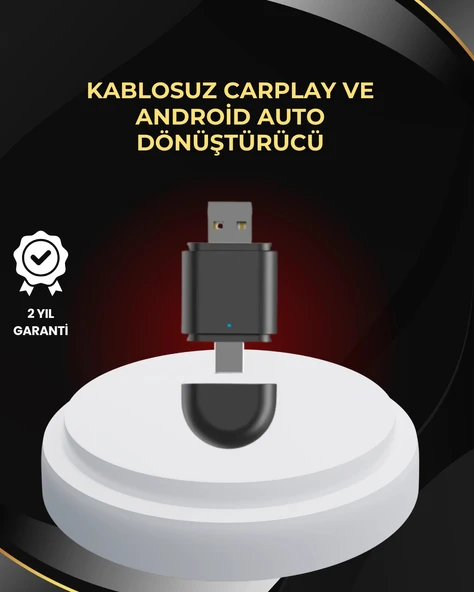 Nevamel® Kablosuz CarPlay ve Android Auto Dönüştürücü – USB-A & Type-C Girişli Akıllı Adaptör ürün görseli 1