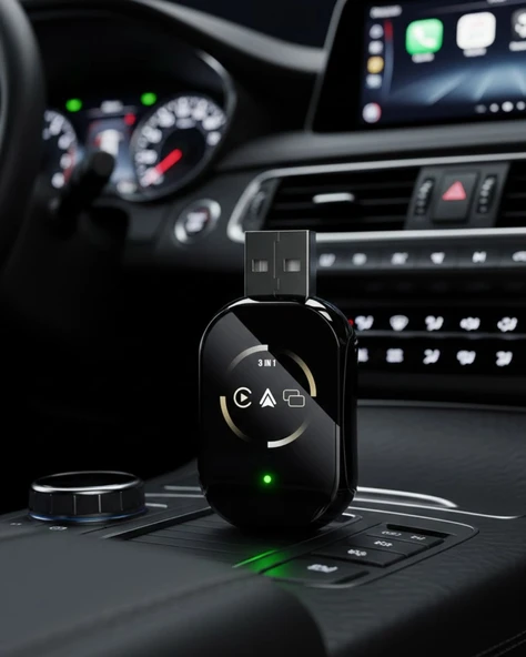 Nevamel® Araç İçi Kablosuz CarPlay Android Auto AirPlay Adaptörü ürün görseli 1