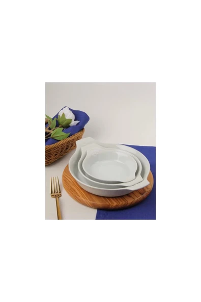 Porland Porselen Beyaz Sahan Set 21cm - 17cm - 14cm ürün görseli 1
