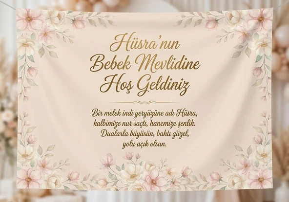 Bebek Mevlidi Kişiye özel Baskılı Branda 70 x 100 cm ürün görseli 1