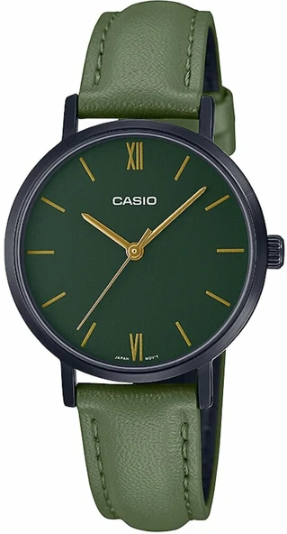 Casio LTP-VT02BL-3AUDF Quartz Deri Yeşil 30 mm Kadın Kol Saati ürün görseli 1
