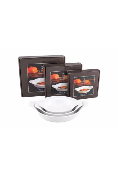Porland Beyaz Sahan Takımı 3 Parça 21-17-14 Cm 04a P022146 ürün görseli 1