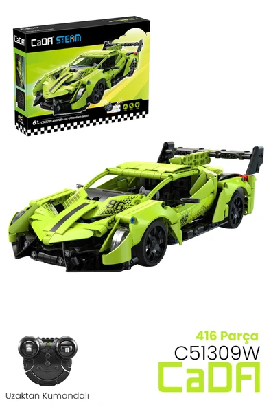 Cada Uzaktan Kumandalı PHANTOM Spor Araba (416 Parça) Oyuncak Yapım Seti Blok Araba FF-C51309W ürün görseli 1