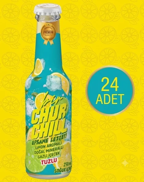 Bir Churchill Efsane Lezzet Limon Aromalı Doğal Mineralli Gazlı İçecek - Tuzlu - 24 ADET ürün görseli 1