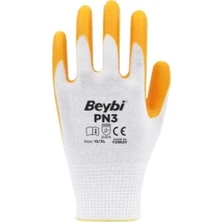 Pn3 Sarı Polyester Örme Nitril Iş Eldiveni 10 Beden 12 Çift ürün görseli 1