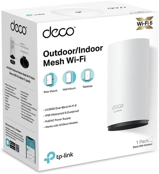 TP-Link DECO X50-Outdoor 3000 Mbps Router OUTLET - Resim 3