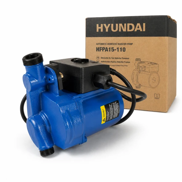 Hyundai HFPA15-110 Otomatik Ev Tipi Hidrofor Pompası 150 W 1.8 m³/saat IP44 ürün görseli 1