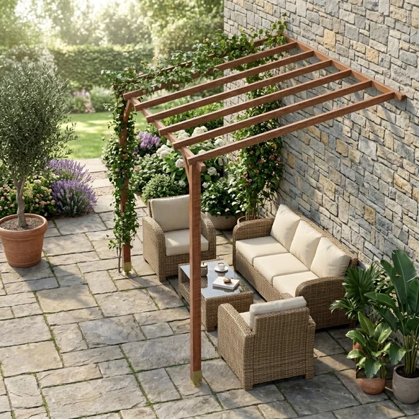 iAhşap 2x3 Metre Ahşap Pergola - Bahçe Veranda Gölgelik - Kendin Yap (DIY) p3 ürün görseli 1