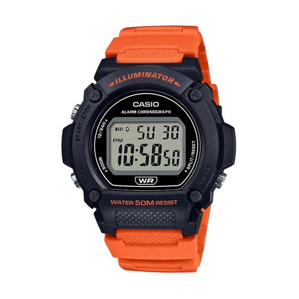 Casio W-219H-4AVDF Quartz Silikon Turuncu 47 mm Erkek Kol Saati ürün görseli 1