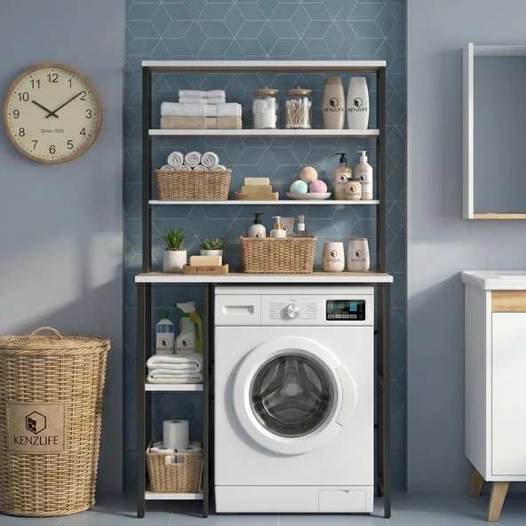 Kenzlife çamaşır kurutma makinesi dolabı ıstranca crdsyh 180*070*60 mat suntalam metal siyah boya ürün görseli 1