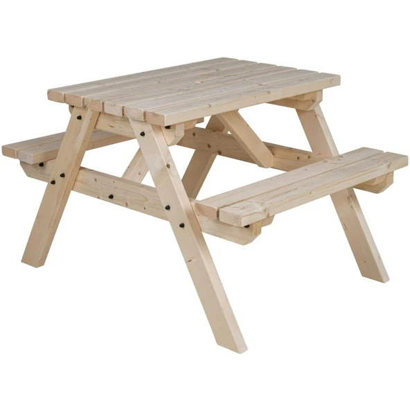 iAhşap 70 cm Küçük Boy Fırınlanmış Emprenyeli Ahşap Piknik Masası - 2 Kişilik Ba ürün görseli 1