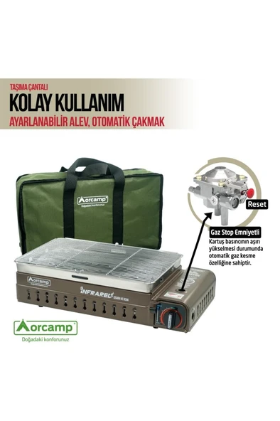 Orcamp Portatif Dumansız Izgara Kamp Ocağı Kahverengi CK-507 ürün görseli 1