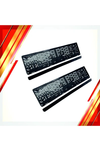Oto Araç Plakalığı Siyah Plakalık Araba Plaka Çerçevesi 2 Adet Siyah Pianoblack ürün görseli 1