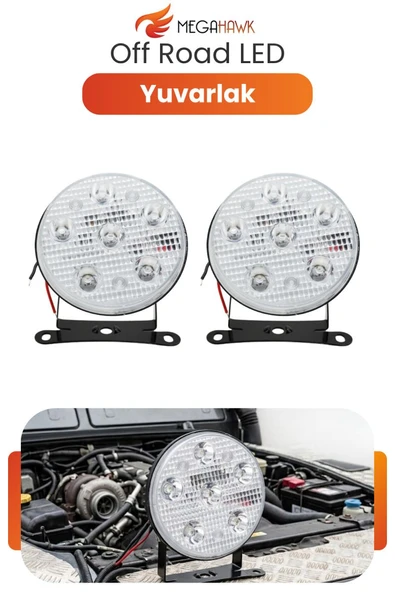 Yuvarlak LED Çalışma Lambası 12V Off Road Projektör LED Güçlü Aydınlatma Spot ürün görseli 1