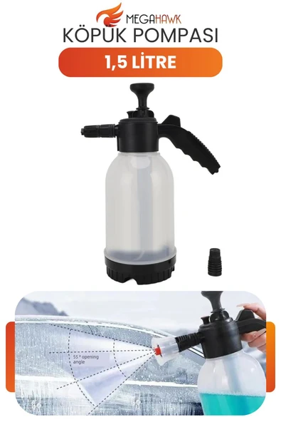 Köpük Pompası 1.5 Litre Basınçlı Sprey Şişe Araç Yıkama Köpük Aparatı ürün görseli 1