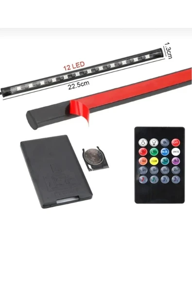 Araç İçi Kumandalı Ayak Altı Rgb Led Ambiyans Işığı 12 Led Uzun Arac-ic-kumandali ürün görseli 1
