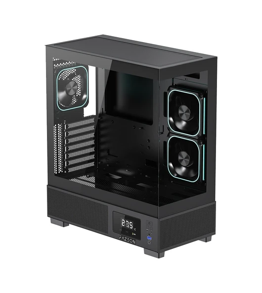 Fazeon F15 750W 80PLUS Bronze 3X120MM LCD Ekranlı Argb Fanlı Atx Bilgisayar Kasası ürün görseli 1