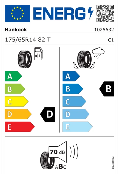 Hankook Kinergy Eco2 K435 175/65R14 82T Oto Yaz Lastiği (Üretim Yılı:2026) ürün görseli 1