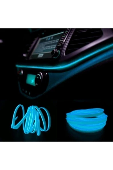 Araç Içi Neon Ip Led Ambiyans - Buz Mavi - 2 Metre ürün görseli 1